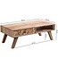 Wohnling salontafel REWA 95x35x50 cm Acacia massief houten salontafel | Ontwerp salontafel met lade | Stubentisch Landhaus Braun | Ontwerper Houten Tafel Koffietafel Massief | Tafel Woonkamer Modern