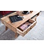 Wohnling salontafel REWA 95x35x50 cm Acacia massief houten salontafel | Ontwerp salontafel met lade | Stubentisch Landhaus Braun | Ontwerper Houten Tafel Koffietafel Massief | Tafel Woonkamer Modern