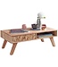 Wohnling salontafel REWA 95x35x50 cm Acacia massief houten salontafel | Ontwerp salontafel met lade | Stubentisch Landhaus Braun | Ontwerper Houten Tafel Koffietafel Massief | Tafel Woonkamer Modern
