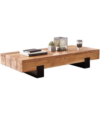 Wohnling Salontafel zwart acaciahout 130x59 cm - WL5.602