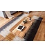 Wohnling Salontafel 130x59x25cm Acacia Massief Hout / Metaal Sofatafel, Design Woonkamertafel Modern, Bijzettafel Bruin / Zwart, Designer Koffietafel Massief, Rechthoekige Woonkamertafel