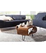 Wohnling WL5.603 Sheesham 60x60x35 cm Massief houten plank & metalen frame | Retro salontafel Rechthoekig massief hout Bruin | Banktafel Modieuze houten tafel | Tafel met compartiment woonkamer
