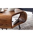 Wohnling WL5.603 Sheesham 60x60x35 cm Massief houten plank & metalen frame | Retro salontafel Rechthoekig massief hout Bruin | Banktafel Modieuze houten tafel | Tafel met compartiment woonkamer