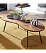 Wohnling Design salontafel KASI 122x36x63 cm Sheesham met metalen poten Zwart | Niertafel Massief hout Grijs | Houten tafelpoten Metaal | Koel massief houten tafel | Tafel plat modern