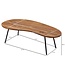 Wohnling Design salontafel KASI 122x36x63 cm Sheesham met metalen poten Zwart | Niertafel Massief hout Grijs | Houten tafelpoten Metaal | Koel massief houten tafel | Tafel plat modern
