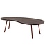 Wohnling Design salontafel JAI 122x34,5x63 cm Acacia met metalen poten koper | Niertafel Massief hout Grijs | Houten tafelpoten Metaal | Koel massief houten tafel | Tafel plat modern