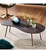 Wohnling Design salontafel JAI 122x34,5x63 cm Acacia met metalen poten koper | Niertafel Massief hout Grijs | Houten tafelpoten Metaal | Koel massief houten tafel | Tafel plat modern