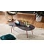 Wohnling Design salontafel JAI 122x34,5x63 cm Acacia met metalen poten koper | Niertafel Massief hout Grijs | Houten tafelpoten Metaal | Koel massief houten tafel | Tafel plat modern