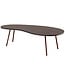 Wohnling Design salontafel JAI 122x34,5x63 cm Acacia met metalen poten koper | Niertafel Massief hout Grijs | Houten tafelpoten Metaal | Koel massief houten tafel | Tafel plat modern