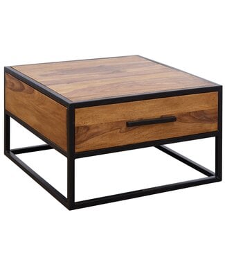 Wohnling Salontafel sheeshamhout industrieel 65x65 cm
