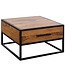 Wohnling salontafel WL5.623 massief houten / metalen zitbank 65x38x65cm | Design salontafel Sheesham | Stubentable Industrial Brown | Ontwerper Houten Tafel Koffietafel Massief | Woonkamer met tafel