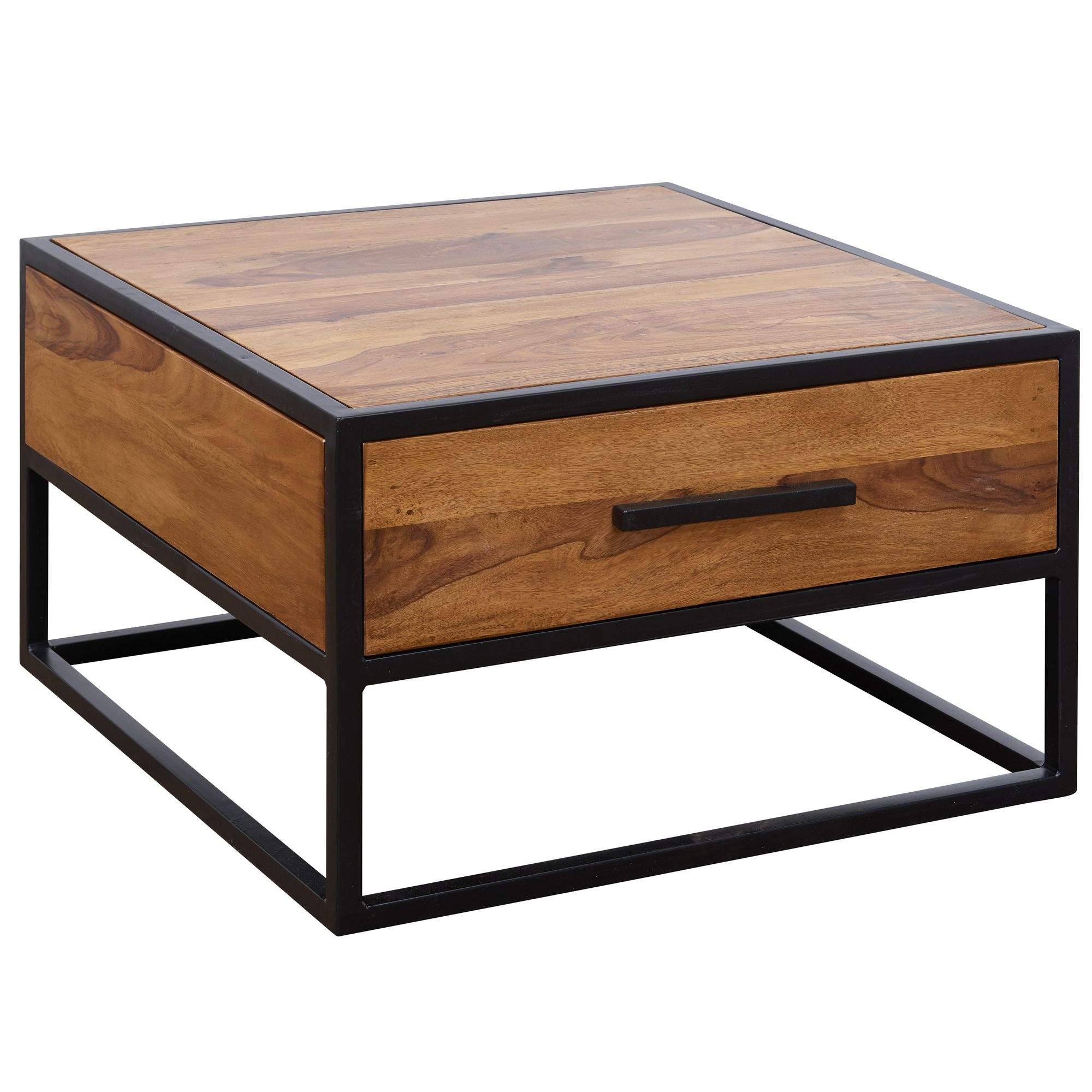 Salontafel sheeshamhout industrieel 65x65 cm