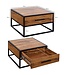 Wohnling salontafel WL5.623 massief houten / metalen zitbank 65x38x65cm | Design salontafel Sheesham | Stubentable Industrial Brown | Ontwerper Houten Tafel Koffietafel Massief | Woonkamer met tafel