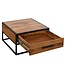 Wohnling salontafel WL5.623 massief houten / metalen zitbank 65x38x65cm | Design salontafel Sheesham | Stubentable Industrial Brown | Ontwerper Houten Tafel Koffietafel Massief | Woonkamer met tafel