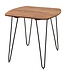 Wohnling eetkamertafel KELA 80x80x76 cm massief hout Sheesham | Eettafel met metalen poten | Massief echt houten tafelvierkant | Design houten vaste tafel | Moderne keukentafel bruin