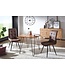 Wohnling eetkamertafel KELA 80x80x76 cm massief hout Sheesham | Eettafel met metalen poten | Massief echt houten tafelvierkant | Design houten vaste tafel | Moderne keukentafel bruin