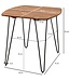 Wohnling eetkamertafel KELA 80x80x76 cm massief hout Sheesham | Eettafel met metalen poten | Massief echt houten tafelvierkant | Design houten vaste tafel | Moderne keukentafel bruin