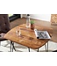 Wohnling eetkamertafel KELA 80x80x76 cm massief hout Sheesham | Eettafel met metalen poten | Massief echt houten tafelvierkant | Design houten vaste tafel | Moderne keukentafel bruin