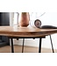 Wohnling eetkamertafel KELA 80x80x76 cm massief hout Sheesham | Eettafel met metalen poten | Massief echt houten tafelvierkant | Design houten vaste tafel | Moderne keukentafel bruin