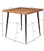 Wohnling Eettafel LODI 80x76x80 cm Massief Hout Acacia / Metaal Industrieel | Eettafel enorm klein | Eettafel in de keuken met houten tafel Kleine eettafel hout | Massief houten tafelvierkant
