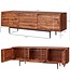 Wohnling HiFi Lowboard WL5.636 Sheesham massief houten landhuis TV-dressoir 147x50x38cm | TV-meubel Onderkast met 3 deuren | Opbergvak voor tv-tafel | TV-meubel voor tv