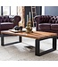 Wohnling Salontafel WL5.650 Sheesham Massief houten salontafel 115x35x60 cm met metalen frame | Salontafel rechthoekig massief hout bruin | Houten tafel modern | Woonkamer met tafel