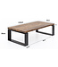 Wohnling Salontafel WL5.650 Sheesham Massief houten salontafel 115x35x60 cm met metalen frame | Salontafel rechthoekig massief hout bruin | Houten tafel modern | Woonkamer met tafel