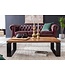 Wohnling Salontafel WL5.650 Sheesham Massief houten salontafel 115x35x60 cm met metalen frame | Salontafel rechthoekig massief hout bruin | Houten tafel modern | Woonkamer met tafel