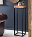 Wohnling bijzettafel 30 x 97 x 30 cm WL5.658 Acacia metalen bijzettafel hoog | Kleine salontafel in industriële stijl | Houten tafel met metalen poten | Abstelltisch Blumentisch Natuurlijk hout Dekotisch
