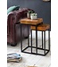 Wohnling Design nesttafel WL5.660 Sheesham metalen bijzettafel set van 2 kleine | Koffietafel Set 2 houten tafels | Massief houten koffietafel metalen frame | Smalle salontafel van palissander