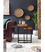 Wohnling Design nesttafel WL5.660 Sheesham metalen bijzettafel set van 2 kleine | Koffietafel Set 2 houten tafels | Massief houten koffietafel metalen frame | Smalle salontafel van palissander