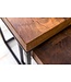Wohnling Design nesttafel WL5.660 Sheesham metalen bijzettafel set van 2 kleine | Koffietafel Set 2 houten tafels | Massief houten koffietafel metalen frame | Smalle salontafel van palissander
