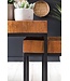 Wohnling Design nesttafel WL5.660 Sheesham metalen bijzettafel set van 2 kleine | Koffietafel Set 2 houten tafels | Massief houten koffietafel metalen frame | Smalle salontafel van palissander