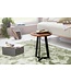 Wohnling tafel 35 x 45 x 35 cm hout WL5.664 Sheesham metaallijst | Industriele stijl Echte houten kruk Woonkamer | Houten tafel Banktafel Metalen poten | Anstellisch Dekotisch Rosewood