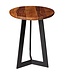 Wohnling tafel 35 x 45 x 35 cm hout WL5.664 Sheesham metaallijst | Industriele stijl Echte houten kruk Woonkamer | Houten tafel Banktafel Metalen poten | Anstellisch Dekotisch Rosewood