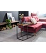 Wohnling tabel WL5.667 sheesham 70x65x34 cm met metalen frame | Ontwerp TV-lade Lade Tafel Woonkamer | Kleine palissander dienblad natuurlijke hout | Abstellisch houten metalen blad