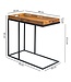 Wohnling tabel WL5.667 sheesham 70x65x34 cm met metalen frame | Ontwerp TV-lade Lade Tafel Woonkamer | Kleine palissander dienblad natuurlijke hout | Abstellisch houten metalen blad