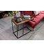 Wohnling tabel WL5.667 sheesham 70x65x34 cm met metalen frame | Ontwerp TV-lade Lade Tafel Woonkamer | Kleine palissander dienblad natuurlijke hout | Abstellisch houten metalen blad