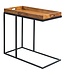 Wohnling tabel WL5.667 sheesham 70x65x34 cm met metalen frame | Ontwerp TV-lade Lade Tafel Woonkamer | Kleine palissander dienblad natuurlijke hout | Abstellisch houten metalen blad