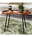 Wohnling salontafel WL5.669 71x51x40 cm Sheesham massieve banktafel niervorm met metalen poten | Salontafel massief hout | Kleine niertafel echt hout | Stubentisch Holz | Bijzettafel Modern