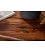 Wohnling salontafel WL5.669 71x51x40 cm Sheesham massieve banktafel niervorm met metalen poten | Salontafel massief hout | Kleine niertafel echt hout | Stubentisch Holz | Bijzettafel Modern
