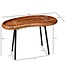 Wohnling salontafel WL5.670 71x42x40 cm Sheesham massieve zitbank niervorm met metalen poten | Salontafel massief hout | Kleine niertafel echt hout | Stubentisch Holz | Bijzettafel Modern