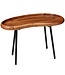 Wohnling salontafel WL5.670 71x42x40 cm Sheesham massieve zitbank niervorm met metalen poten | Salontafel massief hout | Kleine niertafel echt hout | Stubentisch Holz | Bijzettafel Modern
