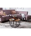 Wohnling KOFFIETAFEL MANORA 60x39x60 cm Sheesham massief hout / metalen rieten tafel | Ontwerp salontafel | Salontafel Rond | Stubentable Industrial Brown | Houten tafel salontafel massief | Woonkamer met tafel