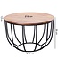 Wohnling KOFFIETAFEL MANORA 60x39x60 cm Sheesham massief hout / metalen rieten tafel | Ontwerp salontafel | Salontafel Rond | Stubentable Industrial Brown | Houten tafel salontafel massief | Woonkamer met tafel