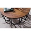 Wohnling KOFFIETAFEL MANORA 60x39x60 cm Sheesham massief hout / metalen rieten tafel | Ontwerp salontafel | Salontafel Rond | Stubentable Industrial Brown | Houten tafel salontafel massief | Woonkamer met tafel
