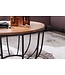 Wohnling KOFFIETAFEL MANORA 60x39x60 cm Sheesham massief hout / metalen rieten tafel | Ontwerp salontafel | Salontafel Rond | Stubentable Industrial Brown | Houten tafel salontafel massief | Woonkamer met tafel