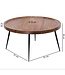 Wohnling salontafel Bharu 75x39x75 cm Sheesham massief houten / metalen salontafel | Ontwerp salontafel rond | Stubentisch Retro Bruin | Ontwerper Houten Tafel Koffietafel Massief | Woonkamer met tafel