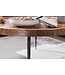 Wohnling salontafel Bharu 75x39x75 cm Sheesham massief houten / metalen salontafel | Ontwerp salontafel rond | Stubentisch Retro Bruin | Ontwerper Houten Tafel Koffietafel Massief | Woonkamer met tafel
