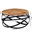 Wohnling salontafel MANUR 60x30x60 cm Sheesham massief houten / metalen salontafel | Design salontafel rond | Kamertafel industrieel bruin | Design houten salontafel massief | Tafel woonkamer